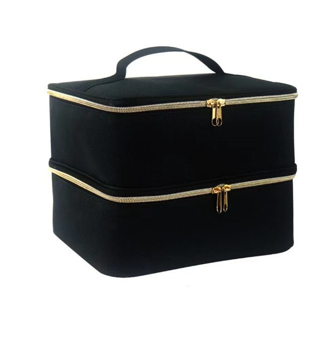 Bolso cosmético transfronterizo de gran capacidad Bolso femenino portátil de PVC de alta calidad Bolso de almacenamiento de esmalte de uñas Bolso de mano para uñas