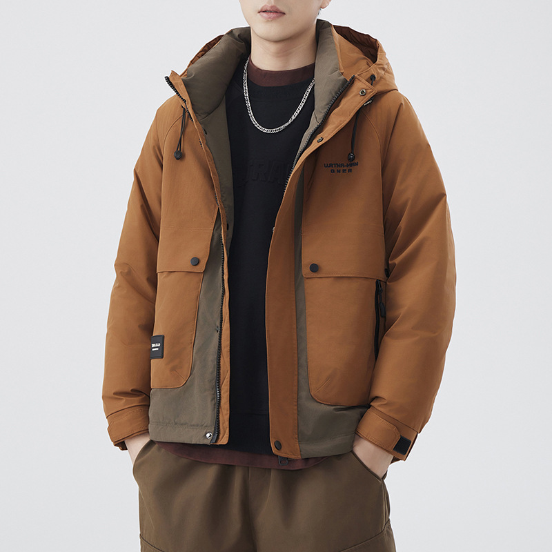 Men's velvet Japanese travel keep warm down jacket