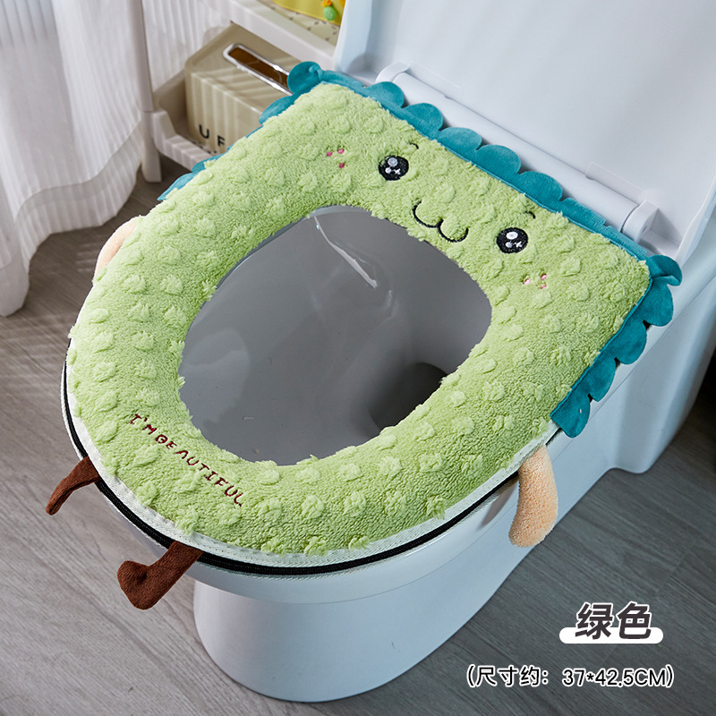 Nuevo asiento de inodoro otoño e invierno anillo de inodoro para el hogar conjunto de inodoro grueso cuatro estaciones inodoro universal funda de inodoro de felpa