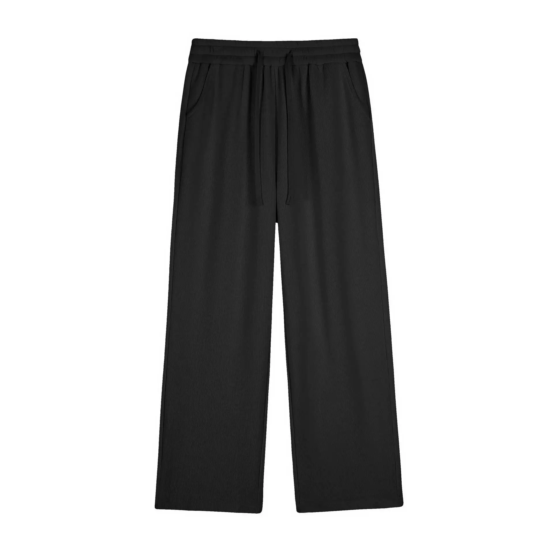 Spring warm trousers, plus size, high waist, loose straight fit