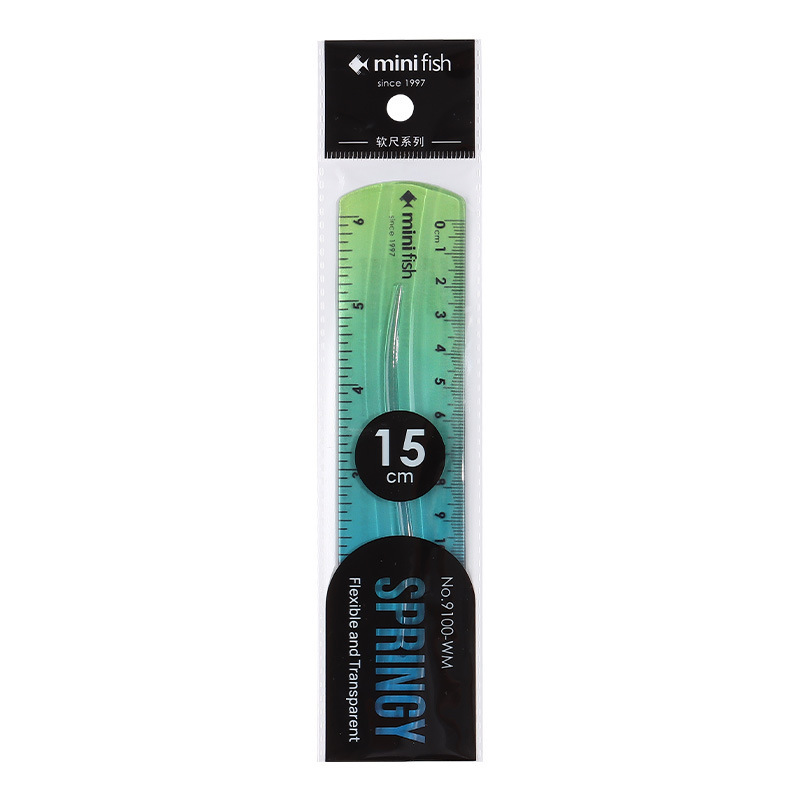 [Exclusivo transfronterizo] Papelería de color creativo de 30cm regla recta impresa bilateral pulgadas cm regla transparente de plástico