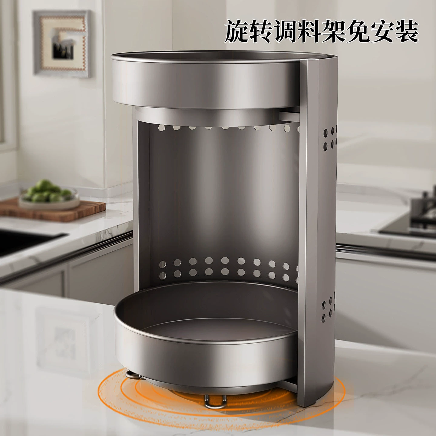 Storage Rack Countertop Rotating Home from Yomiego