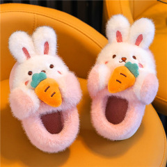子供の綿のスリッパ女の子プリンセスかわいいバッグヒール暖かいぬいぐるみ女の赤ちゃんスリッパ冬の女の子の綿のスリッパ屋内