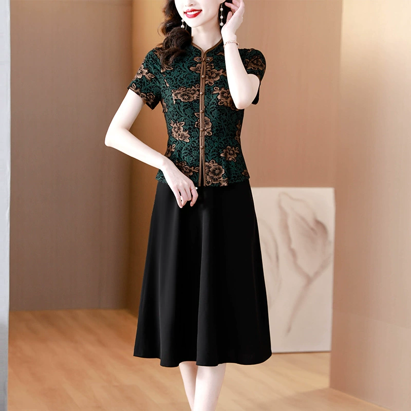 Мама одевает поддельные два эластичные вязаные модные худощавого тонкого платья 2025