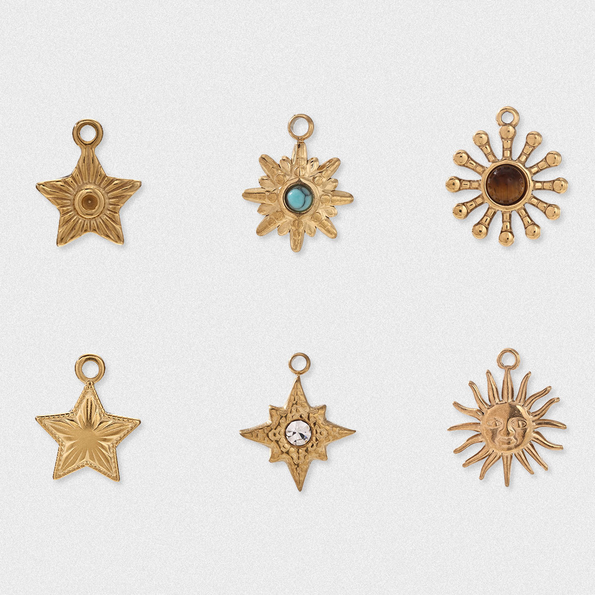 Decoding European and American Titanium Steel Necklace Accessible Luxury Niche Sun Starfish Natural Stone Inlaid Accessories DIY Jewelry Cross-Border Women