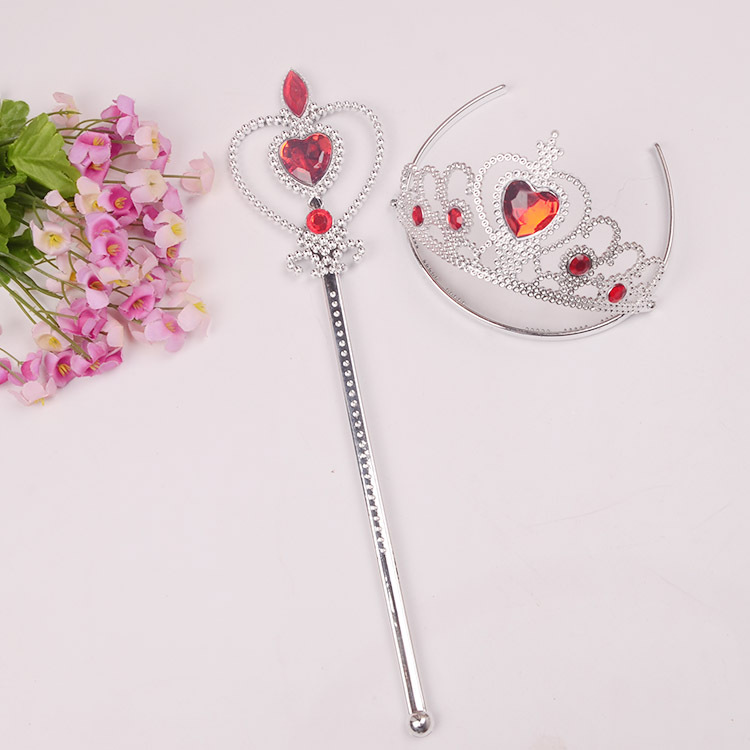 Hielo y nieve corona palo mágico traje de dos piezas Qiyuan niños Hada palo de melocotón Regalo de Cumpleaños juguete de rendimiento de plástico