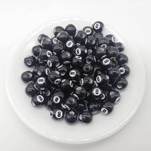 欧美跨境饰品配件串珠DIY黑8散珠压克力珠白8混色8朋克风骰子色子