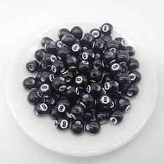 歐美跨境飾品配件串珠DIY黑8散珠壓克力珠白8混色8朋克風骰子色子