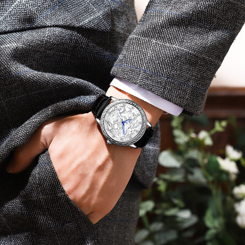 Cross-border Kingston brand watch retro carved 3D eight horses waterproof watch men's watch wholesale high-end quartz watch