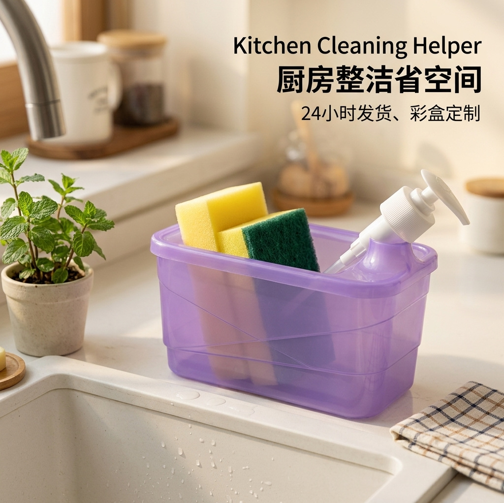 Fabricante transfronterizo detergente de cocina presión presión presión esponja sasafrás caja de prensa cepillo de limpieza caja de jabón jabón jabón líquido caja de jabón