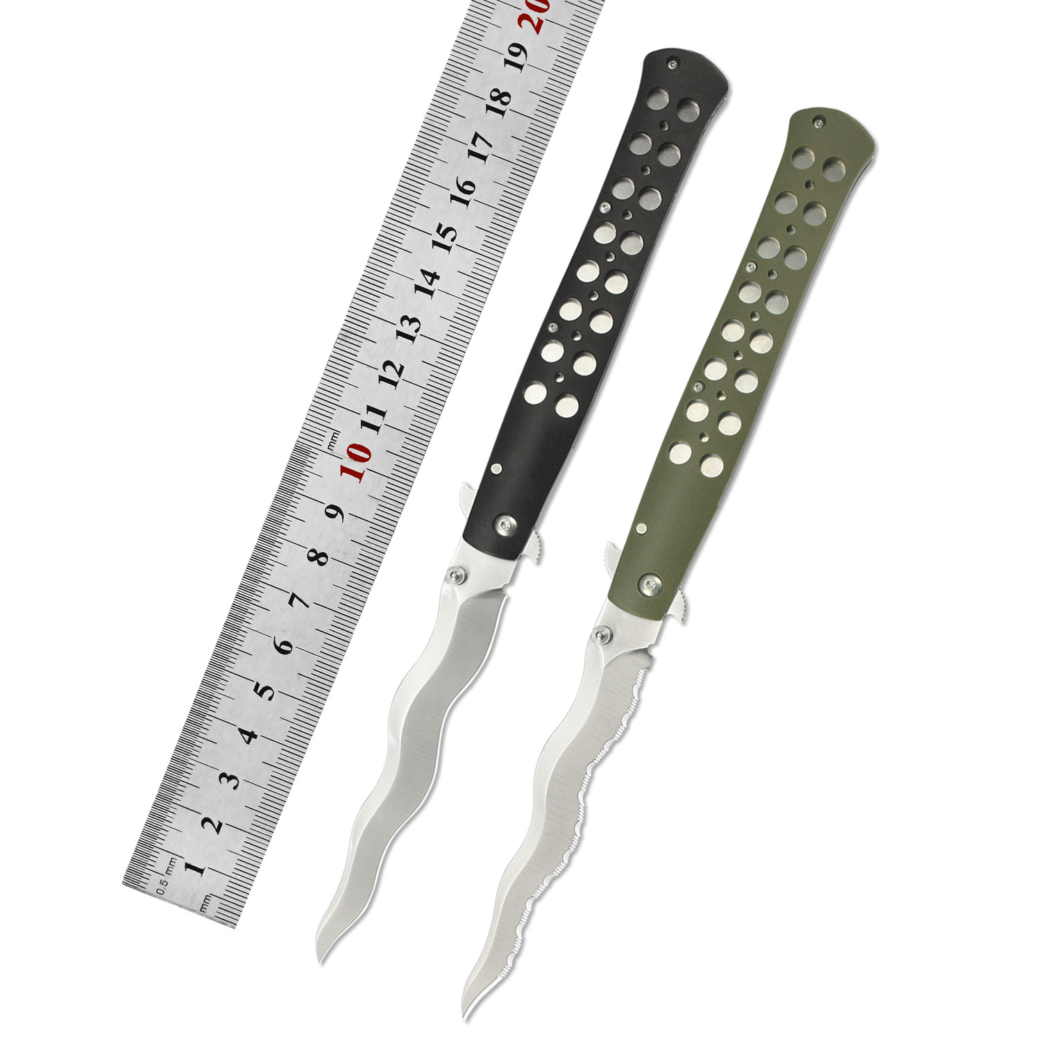 冷钢热销TI-Tite6弯蛇硬度多功能野外便携折叠刀