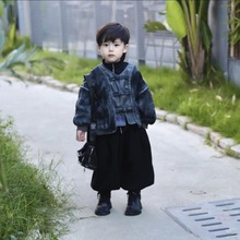 中小童国风套装春秋季2024新款宝宝中式唐装外套加厚儿童汉服春装