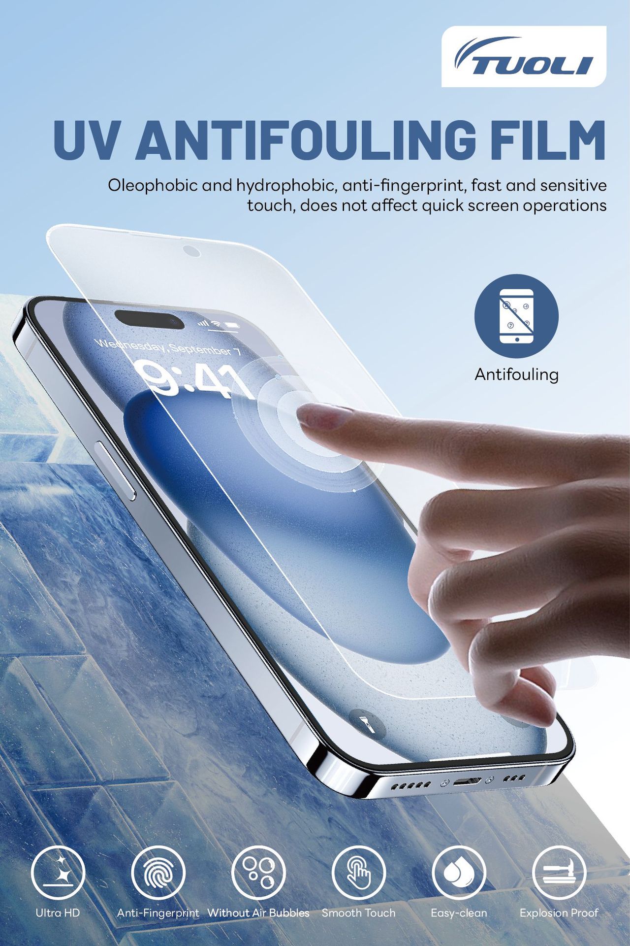 Tuoli HD UV película de curado a prueba de explosiones anti-huella digital máquina de corte de película consumibles Luz de curado UV película de corte de pantalla curvada película suave