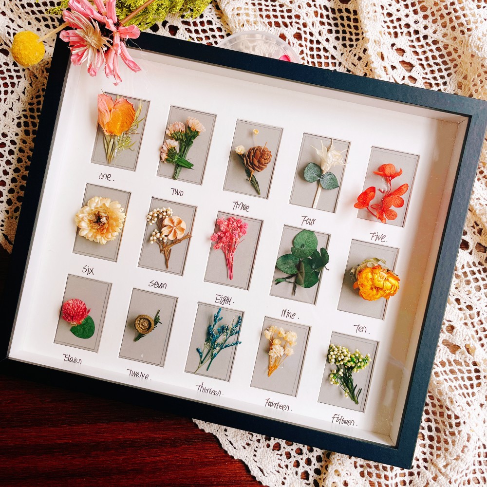 diy three-dimensional hollow dried flower photo frame table plant specimen frame wall hanging insect shell clay thickened A4 picture frame