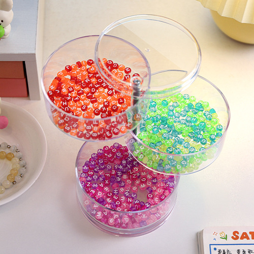 Bead storage box handmade DIY materials glass rice beads acrylic multi-compartment classification jewelry box transparent