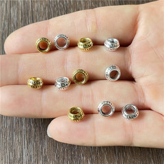 藏銀復古7mm大孔合金隔珠 手鍊珠子配珠散珠 diy飾品配件批發