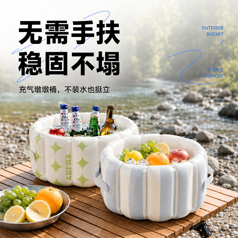 Outdoor Folding Bucket, Large Capacity Camping Water Bucket, Portable Camping Storage Bag, Multifunctional Outdoor Bucket Outdoor Folding Bucket, Large Capacity Camping Water Bucket, Portable Camping Storage Bag, Multifunctional Outdoor Bucket