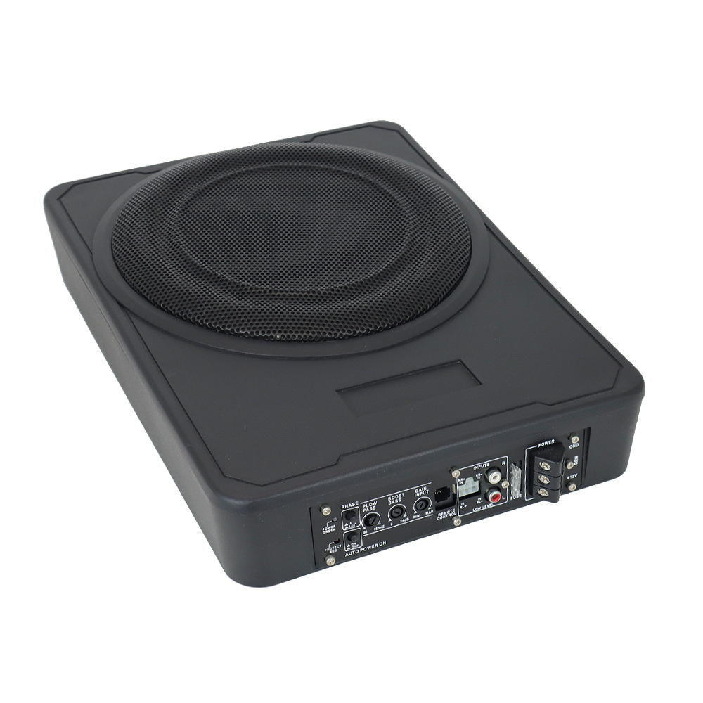Car 8 inch 10 inch ultra-thin subwoofer car audio pure bass active subwoofer with wire control all aluminum alloy