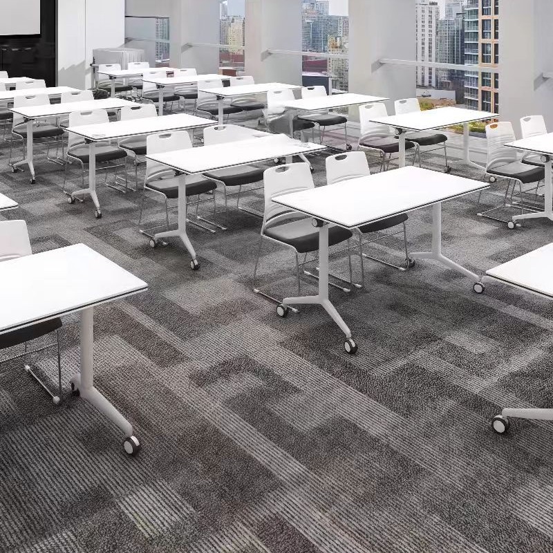Folding Training Table and Chair Set, Mobile Office Desk, Long Table, Educational Institution Modular Training Table, Foldable Conference Table
