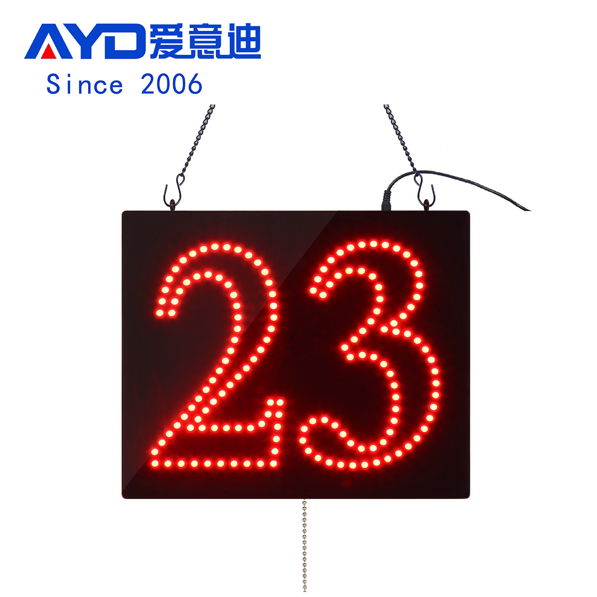 LED广告牌店铺招牌灯牌指示牌LED 拉线开关数字指示牌 30x25 cm