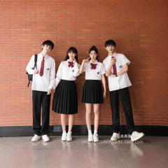 jk班服学院风校服套装中学生高中生白色衬衫衬衣女合唱演出表演服