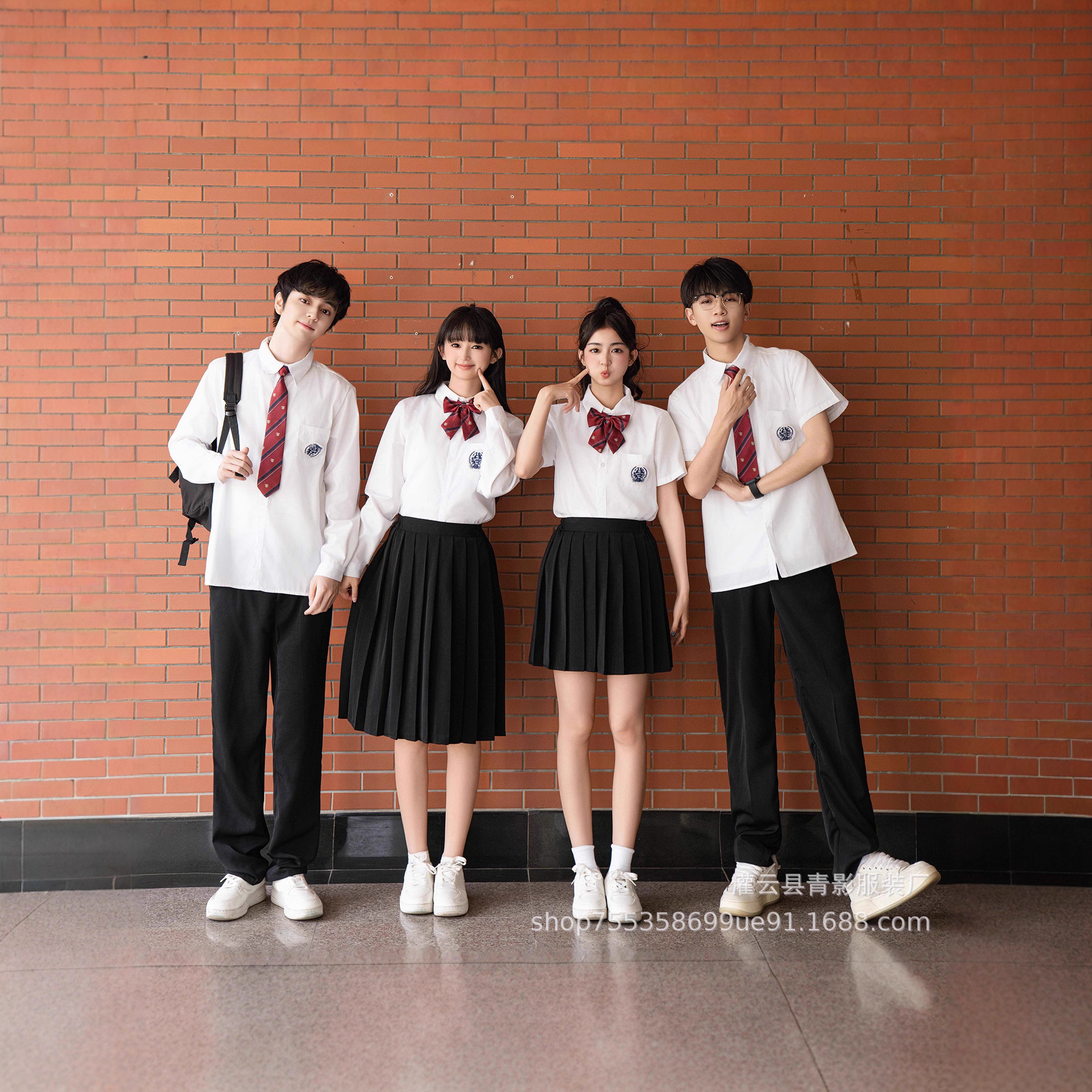 Jk Class Uniform Preppy Style School Uniform Suit Middle School Student High School Student White Shirt Shirt Female Chorus Performance Performance Uniform