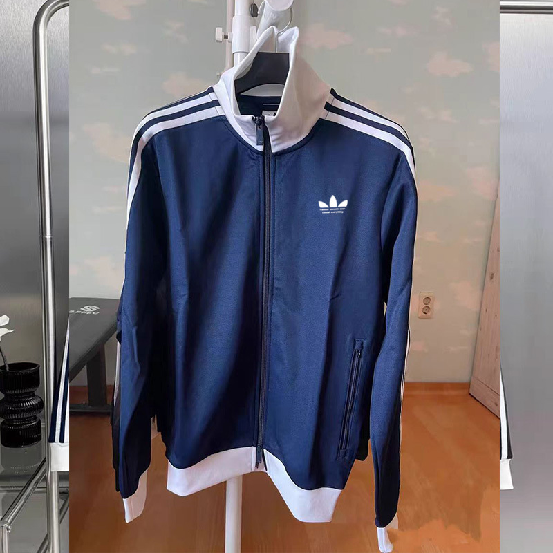 Ip0418 Embroidered Three-Leaf Three-Stripe Stand-Up Collar Cardigan Sweatshirt Jacket for Men and Women, Couple's Jacket, Spring and Autumn Style Ip0418 Embroidered Three-Leaf Three-Stripe Stand-Up Collar Cardigan Sweatshirt Jacket for Men and Women, Couple's Jacket, Spring and Autumn Style