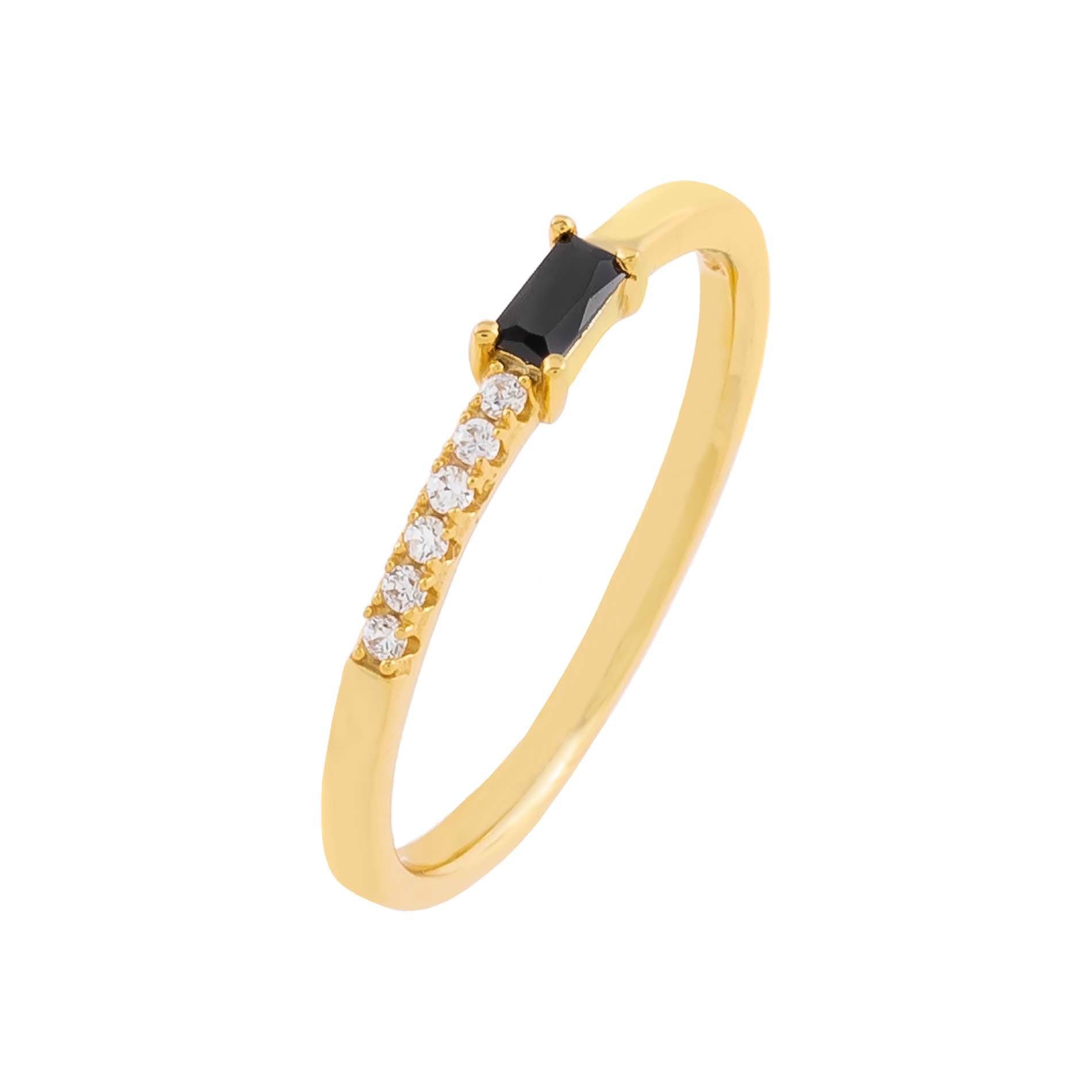 Explosion Style Rectangular Zircon Ring Simple Atmosphere Micro-inlaid Ring Copper Plated 18k Real Gold Cross-border Hot-selling Jewelry display picture 7