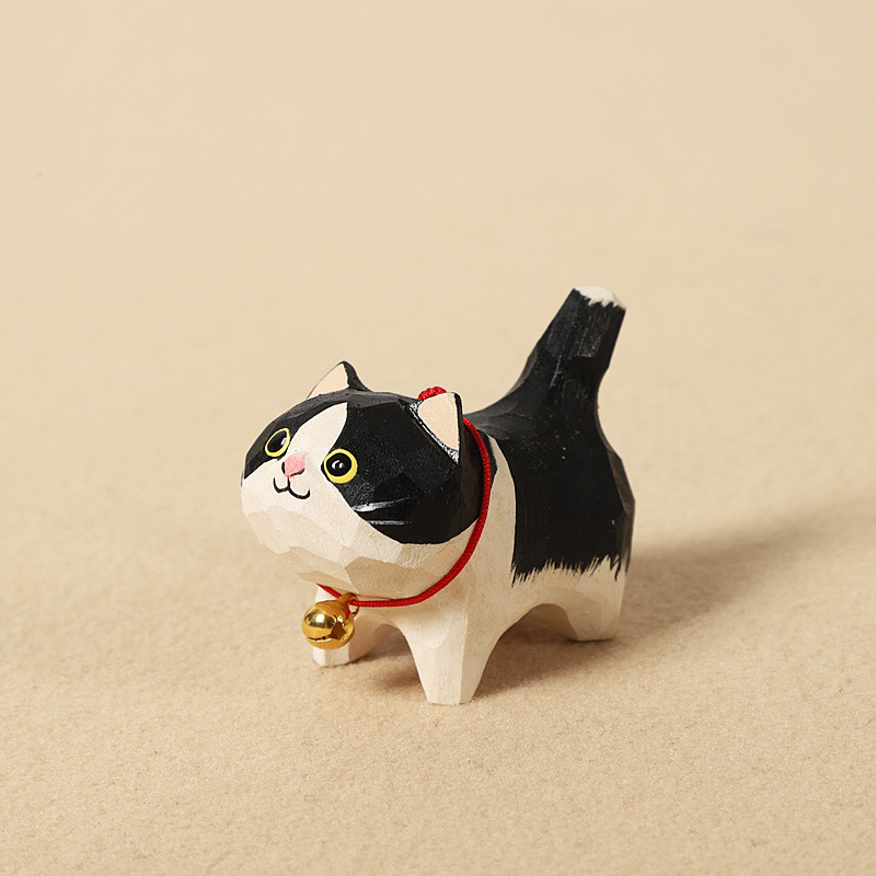 手作り木彫り太ったオレンジ猫車のキーホルダーペンダントかわいい牛猫スクールバッグペンダント女性の親友へのギフトとして