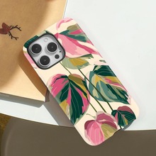 苹果新款17promax手机壳艺术抽象亮面菲林壳iP13/14简约磨砂外壳