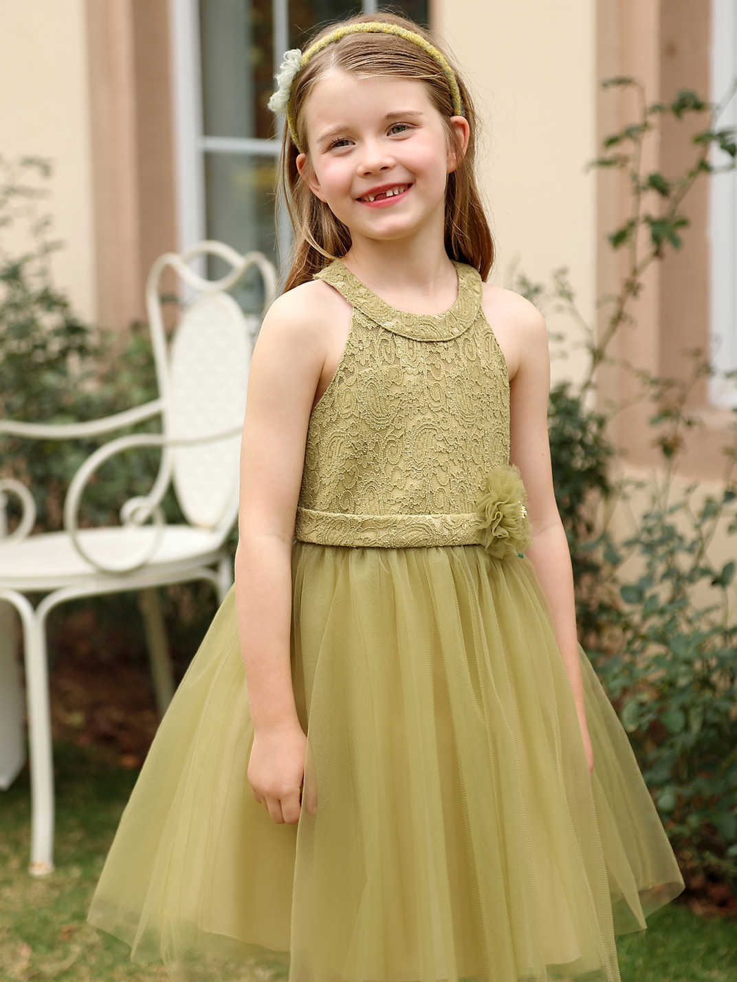 Falda de vestir para niñas verano nuevo estilo vestido sin mangas de malla vestido para niños vestido de princesa de un año falda para niños