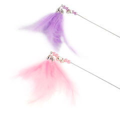 Fairy Cat Funny Stick Steel Wire Feather Tassel Colorful Tie Bell Cat Toy Cat Bite Resistant Internet Celebrity Pet Supplies