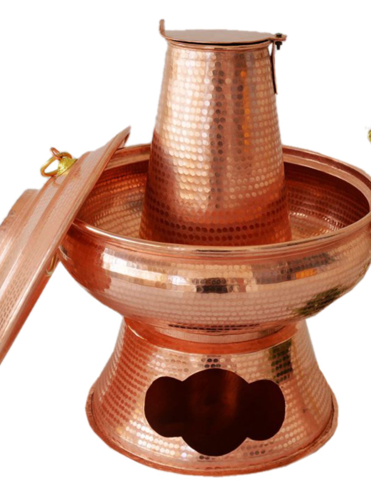 特色纯手工云南家用铜火锅加厚型紫铜火锅紫铜锅木炭火锅铜火锅无