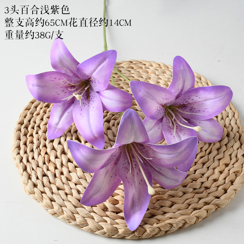 Flores artificiales moradas para bodas, estilo Monet, arreglos florales para el suelo del salón de bodas, flores de seda morado claro.