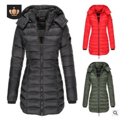 2021 new winter Korean new women's cotton-padded clothes women's long slim cotton-padded jacket warm down cotton-padded jacket wholesale