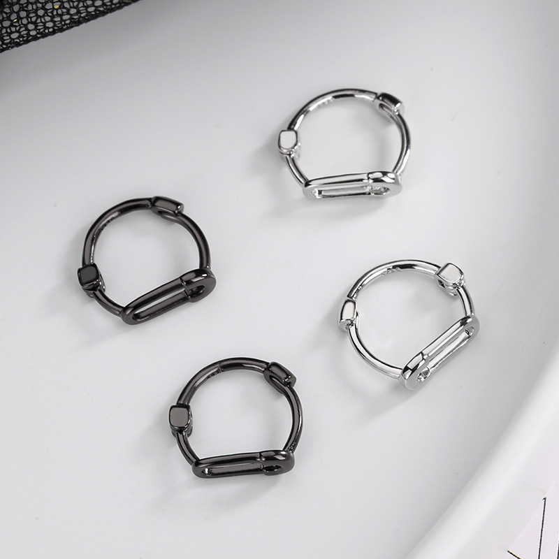 Creative geometric fashionable earrings for men and women hip-hop…