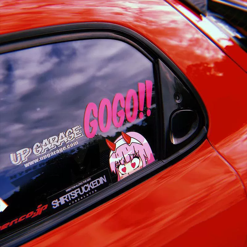 Клейкие наклейки на машину JDM мультфильм аниме любовь глаза девочка 02 наклейки для машины треугольное окно декоративные наклейки на стекло