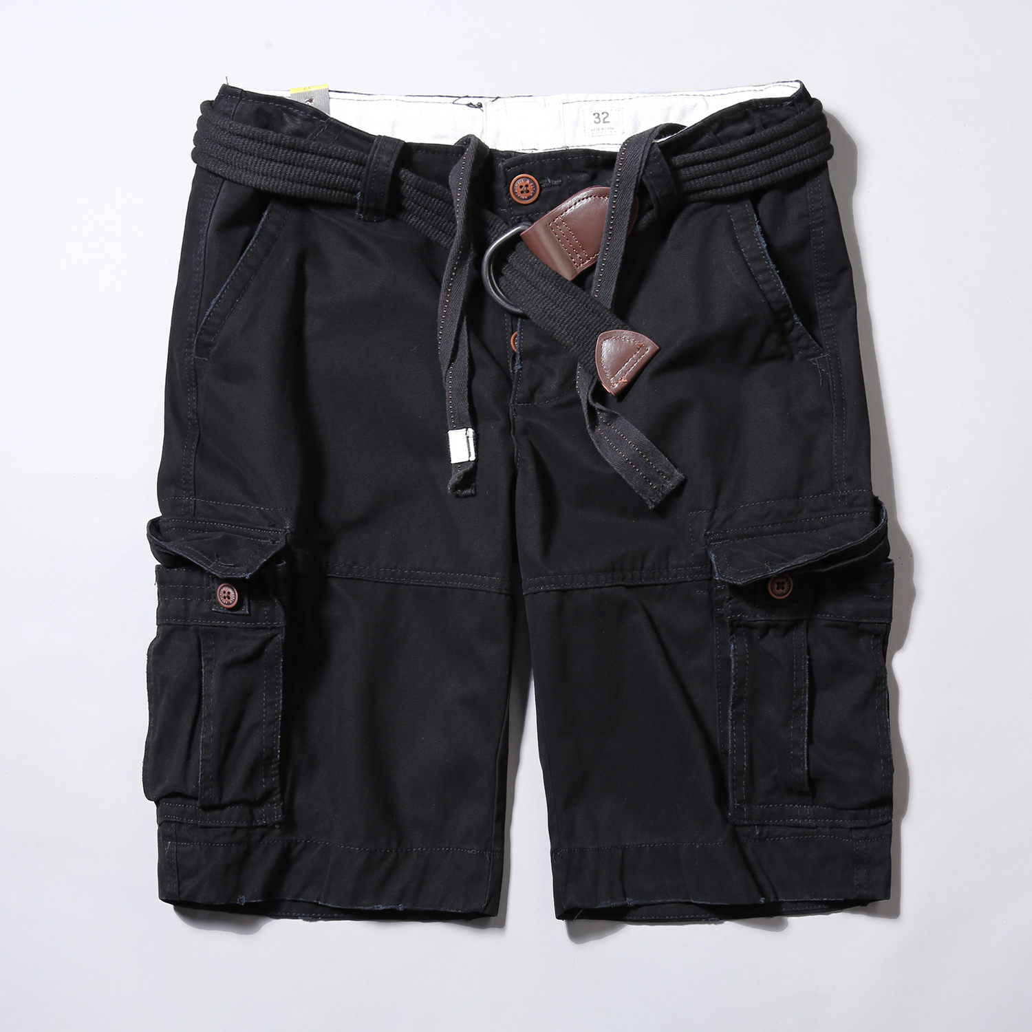 Pantaloncini cargo da uomo Ami Khaki Summer Cotton Camouflage, pantaloni casual taglie forti_voghion.com