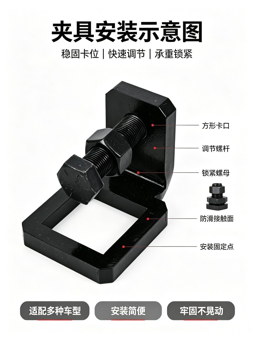 Off-Road Vehicle Trailer Hitch Modification Accessories 2inch / 2.5inch Square Port Anti-Shake Protective Cover Fastener