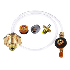 Inflatable valve connecting pipe, gas, liquefied gas crossover, filling into the cartridge long flat gas tank converter adapter