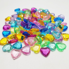 地摊货源 透明亚克力切面桃心散珠光面爱心儿童游乐场仿水晶批发