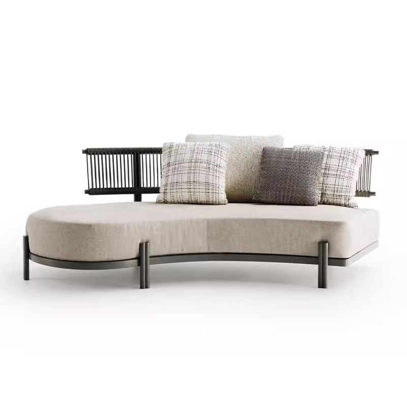 Jardín al aire libre sofá de caña patio hotel balcón impermeable ocio arco de aluminio silla de caña muebles combinados