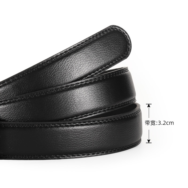 Cinturón de cuero para hombre cinturón fino de cuero de imitación 3.5 hebilla de hierro acrílico cinturón de pantalones de grano fino de negocios cinturón transfronterizo