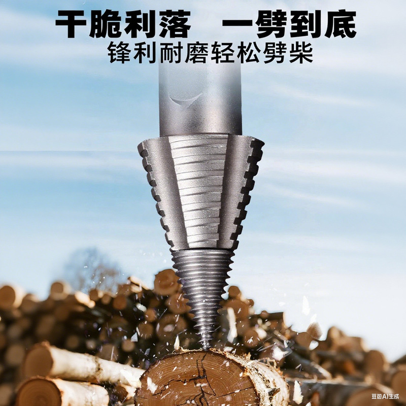 跨境新款分体式劈柴神器裂木锥电锤专用砍柴钻头劈柴家用农村劈材|undefined