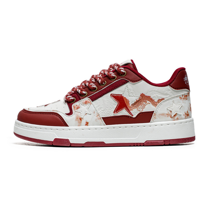 2024 Herbst neue Herren Drachenjahr Leder geprägte Drachenbrettschuhe Jugendstudenten trendige Schuhe Live-Sport Herrenschuhe_voghion.com