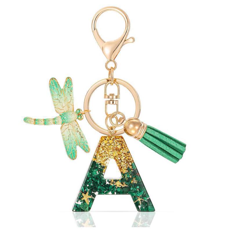 Resin 26 English Letter Keychain Initial Keychain Resin Letter A Keychain Cute Car Key