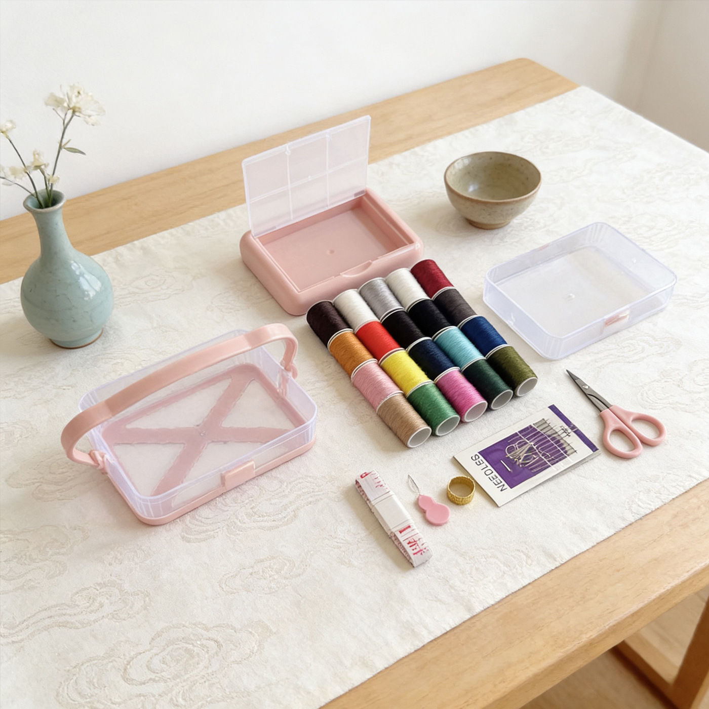 Chinese-Style Household Sewing Kit Portable Multifunctional Sewing Bag Sewing Tools for Student Dormitories