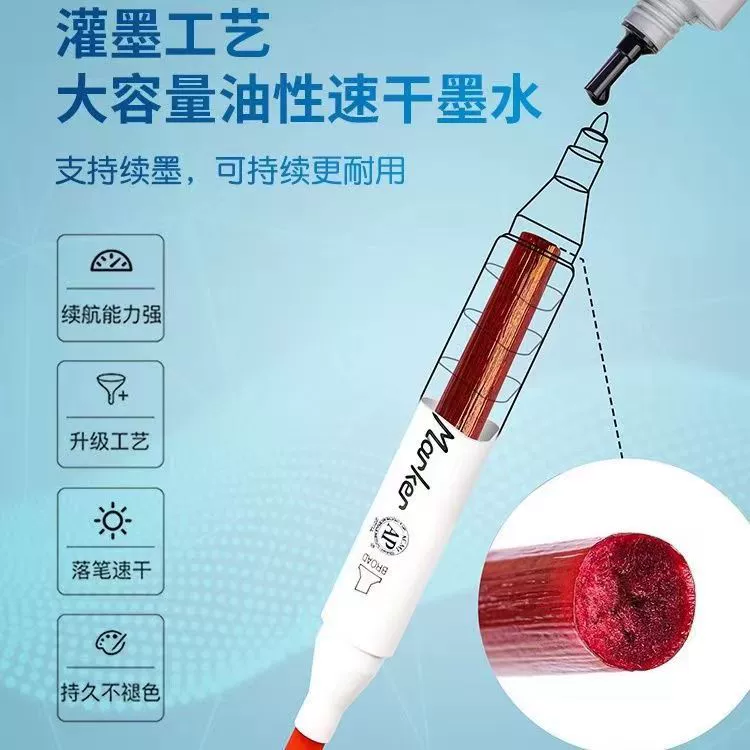 掌握 Double-sided marker, set for students, triangular oil, wide color palette