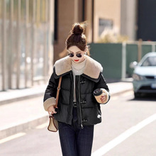 羊羔毛大翻领羽绒服女冬2025新款小个子显瘦高端皮毛一体加厚外套