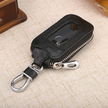开天窗鸵鸟纹真皮汽车钥匙包时尚可爱牛皮腰挂锁匙包男包车钥匙包